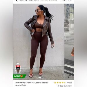 Fashion Nova Faux Leather Jacket🤎